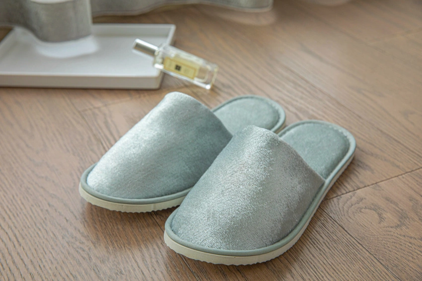 Hotel Amenities Disposable Slippers EVA Outsole Material Hotel Disposable Slippers